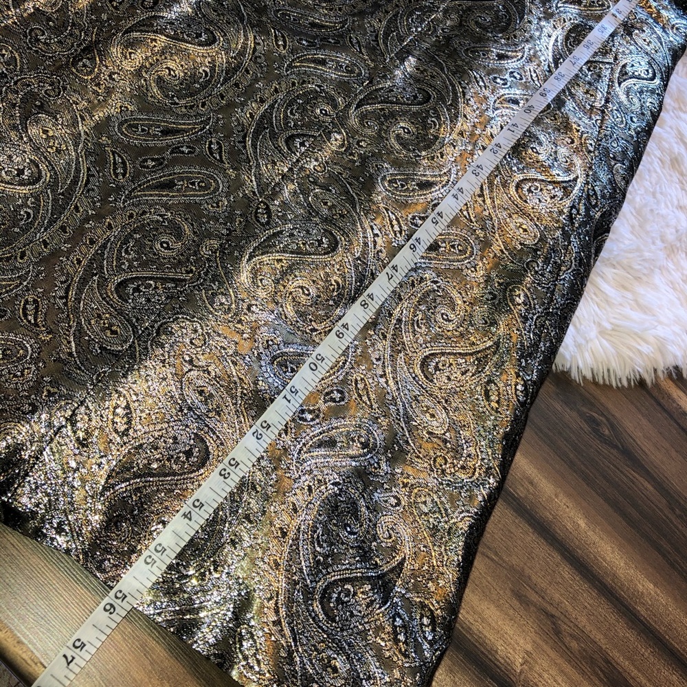 Nicole Miller Gold Print Long Party Dress - Picture 8 of 11